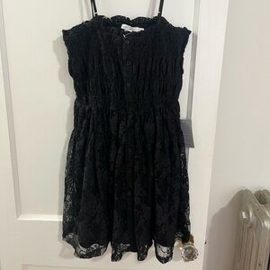 Lush Black Lace Mini Dress